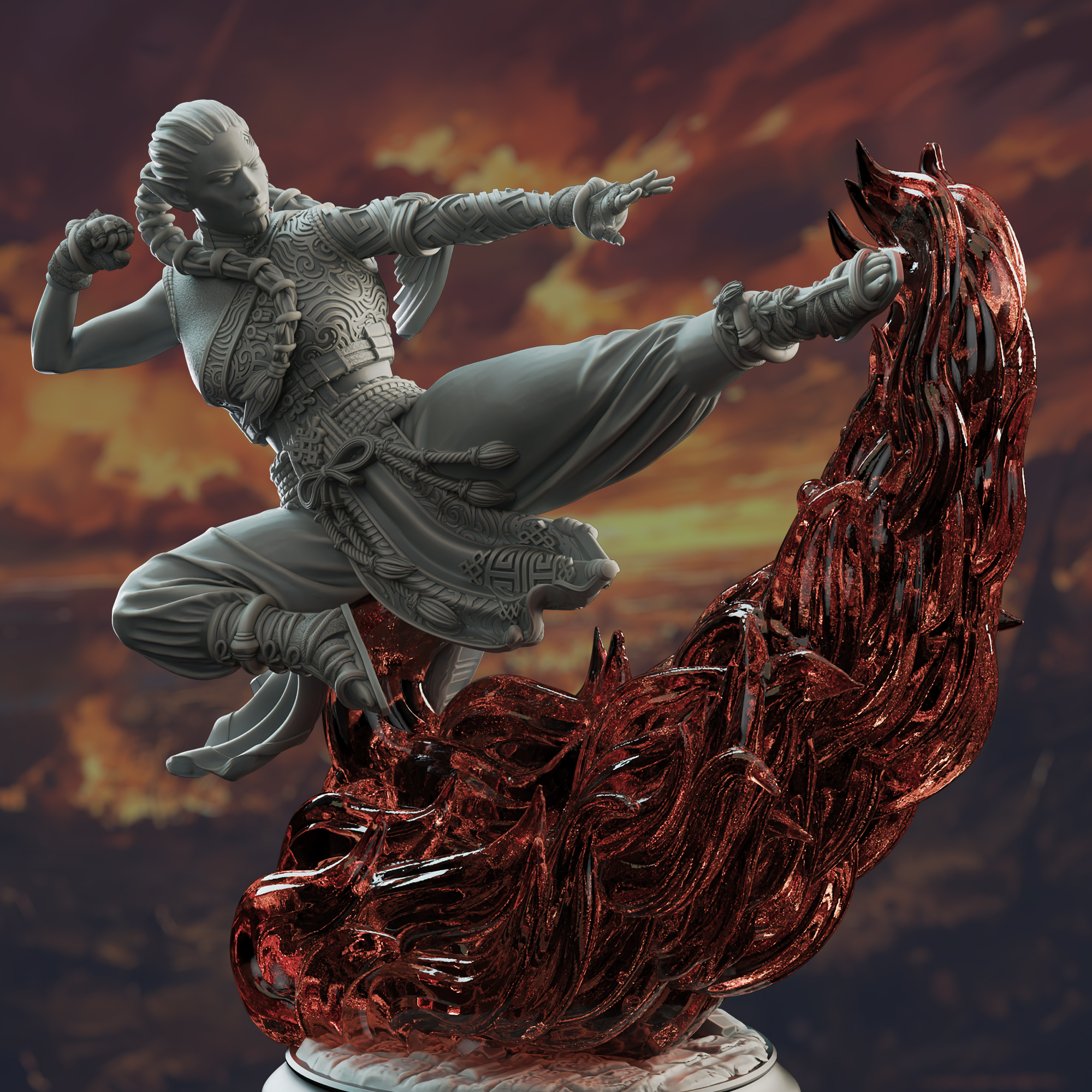 Fire Genasi Monk - Andrazia the False Incarnate